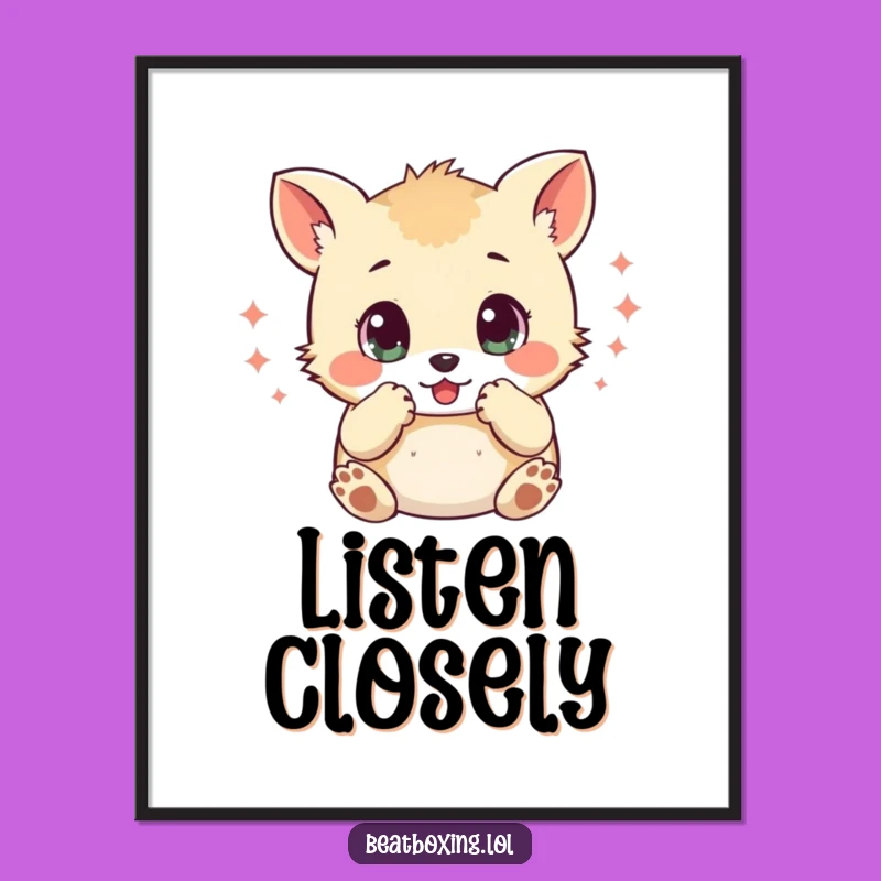 Funny Percussion Paw Poster: Wall Art That Keeps the Beat!