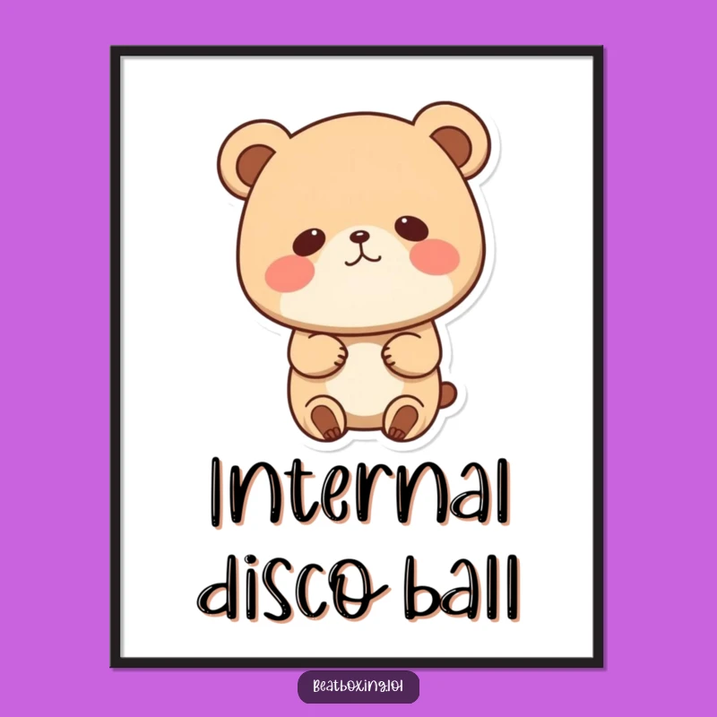 Funny Bear Bobbing Head Poster: Cute Art, Perfect Humorous Gift for Wall Decor