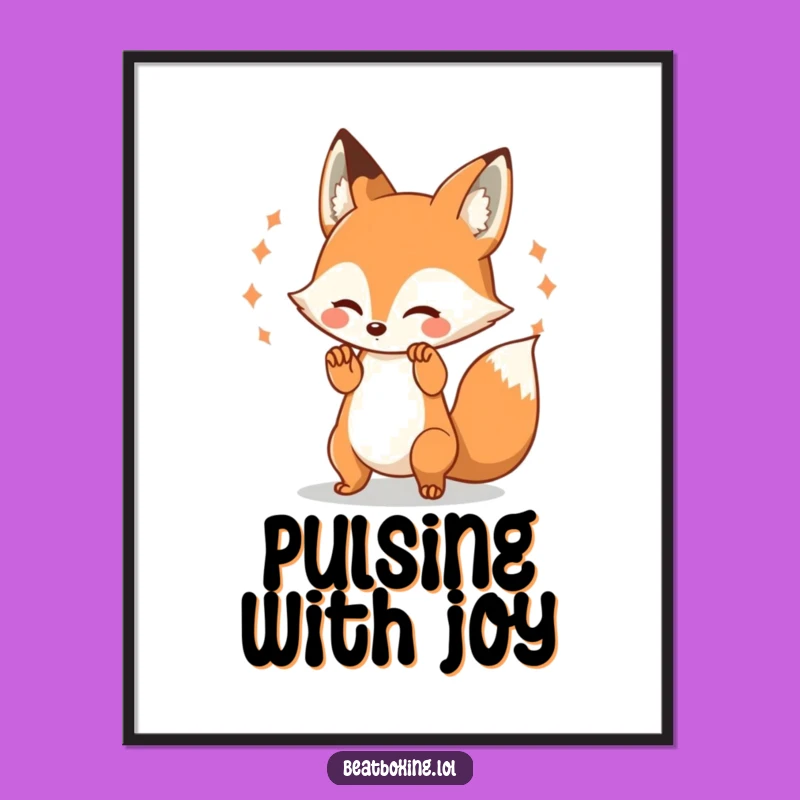 Funny Fox Rhythm Poster: Decorate with this Playful Beat Art, a Fantastic Funny Gift Idea!