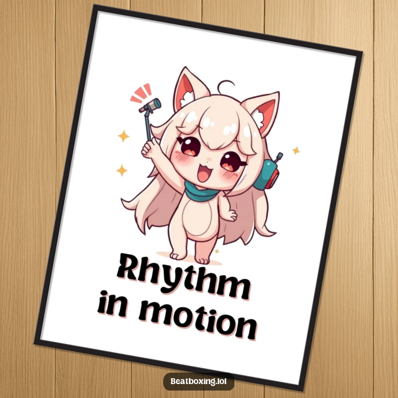 Funny Poster Art depicting a character in a dynamic pose, suggesting audible rhythm and movement, ideal for energetic decor.