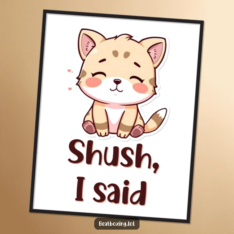 Funny poster art of an animal character visually making a 'tsk' sound, perfect for humorous wall decor.