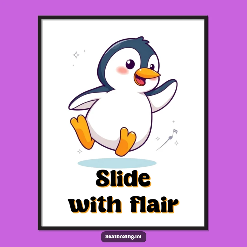 Funny Cool Penguin Art Print: Decorate with Style and Flair! A Trendy Funny Gift.