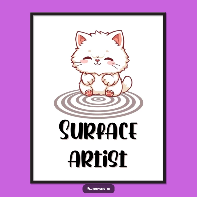 Funny Cat Paws Pattern Poster Cute Art Gift Decor