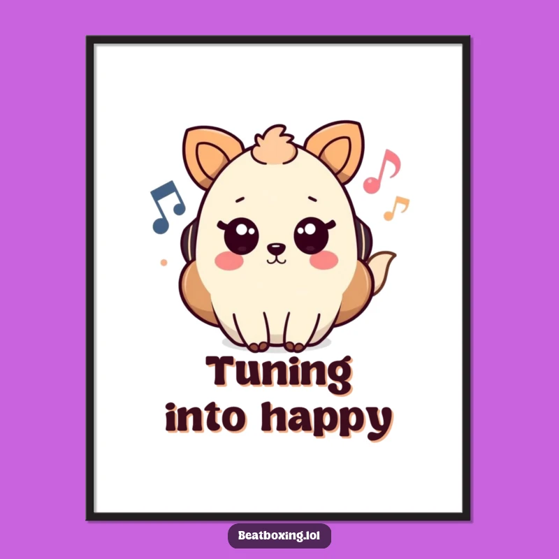 Funny Animal Music Poster - Sound Waves Art, Perfect Wall Decor Gift