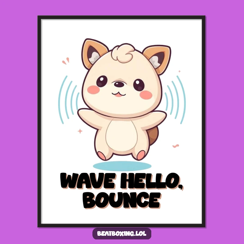 Funny Animal Beat Poster - Dynamic Pulsing Sound Wave Art