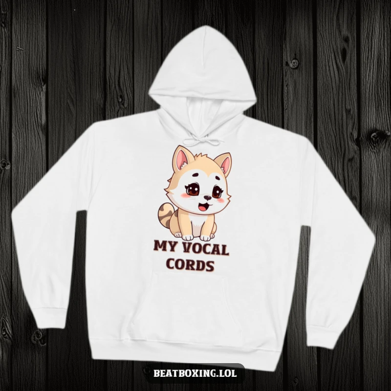 Funny Animal Hoodie: An adorable character deep in concentration, mid-vocalization, designed for cozy comfort during creative moments.