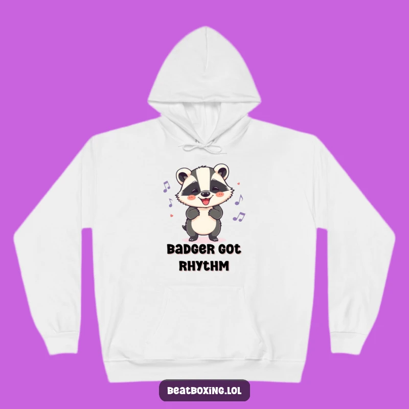 Funny Badger Groove Hoodie: Cheerful Head Nods, Cozy Funny Gift