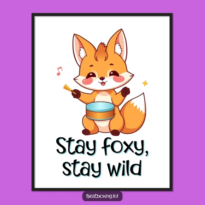 Add a quirky beat to your space with this Free Printable Fox Art! A drumming critter to Print at Home.