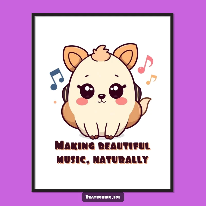 Free Printable Funny Wall Art: Musical Animal, Sound Wave Decor Downloadable