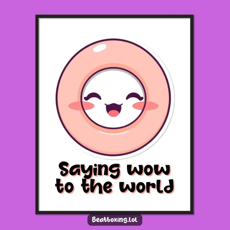 Free Printable Funny Wall Art: O-Mouth Character, Sound Expression Decor Downloadable