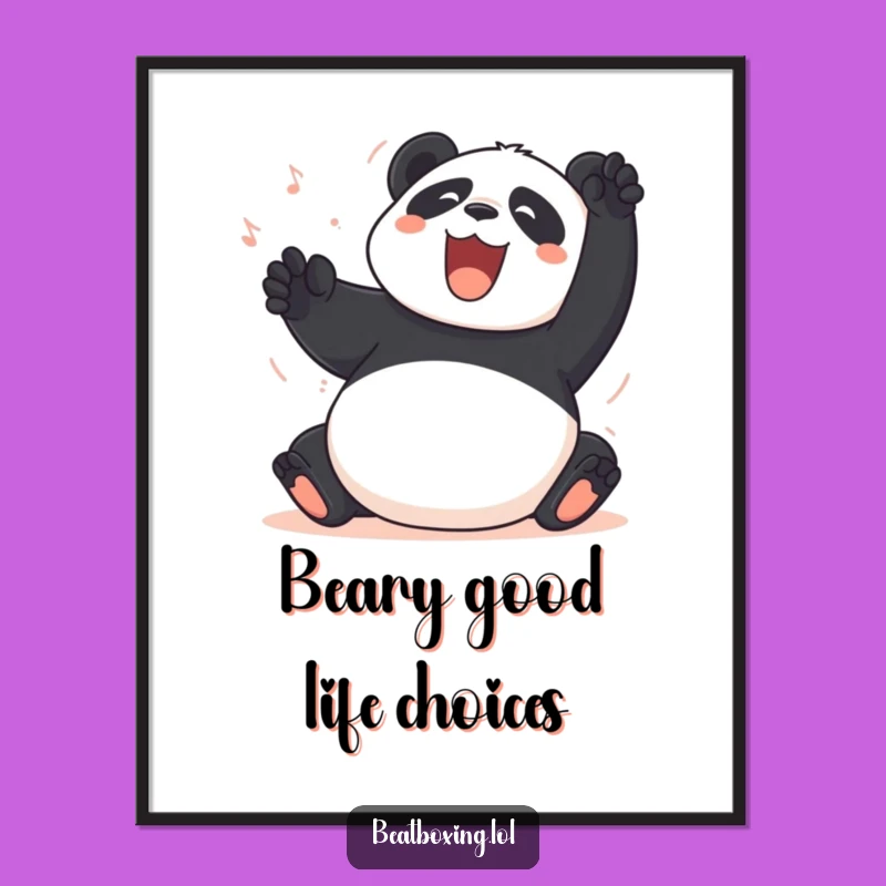 Free Printable Panda Belly Slap Art: Funny Downloadable Wall Art for Humorous Decor