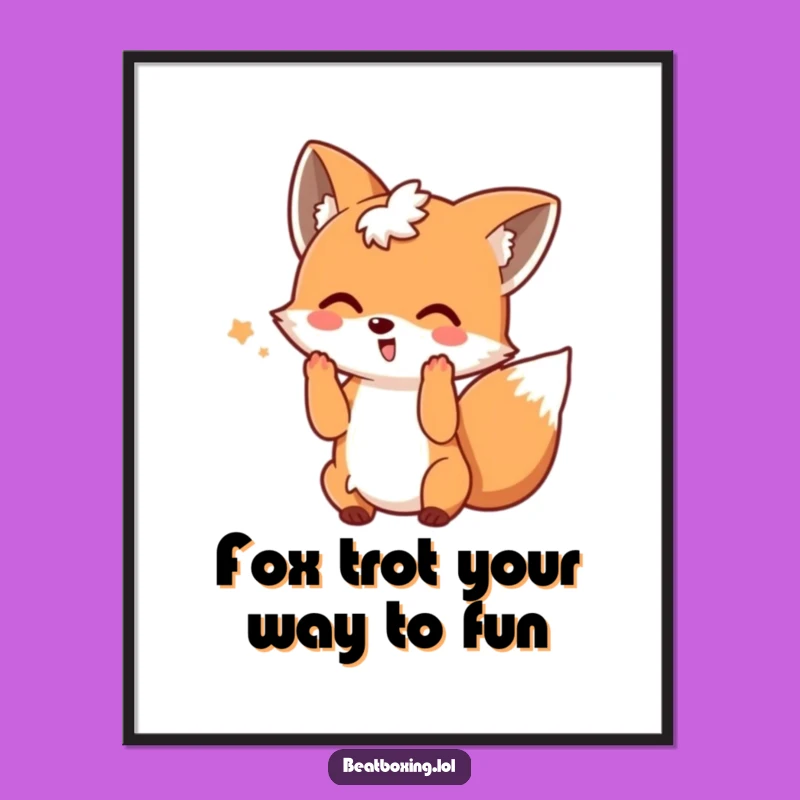 Free Printable Wall Art: Dancing Fox DJ - Funny Downloadable Decor
