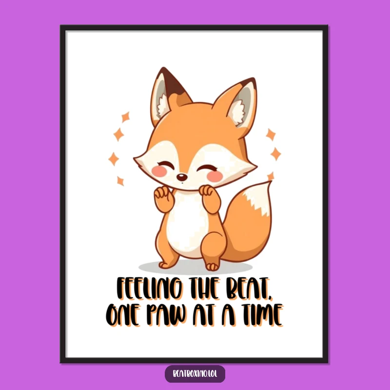 Free Printable Wall Art: Funny Fox Paw Beats - Downloadable Art for Laughs
