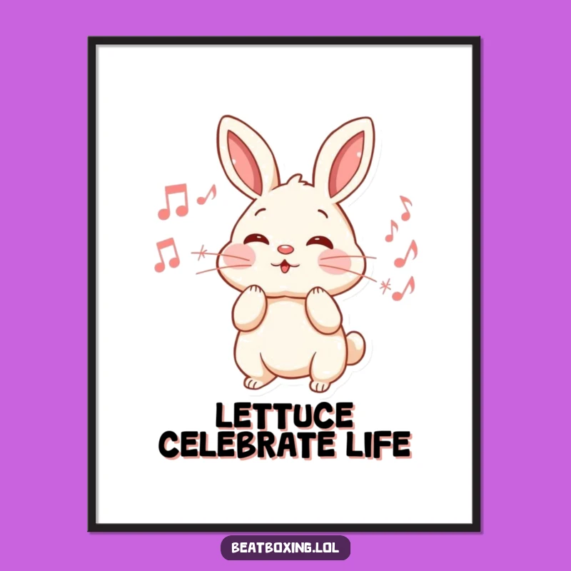 Free Printable Rabbit Music Art: Energetic Downloadable Wall Art for a Cheerful Vibe