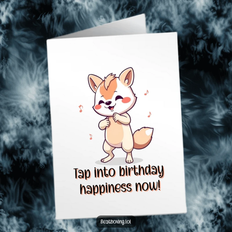 Funny Free Printable Birthday Card featuring an animal expertly drumming on its body parts, celebrating with rhythm.