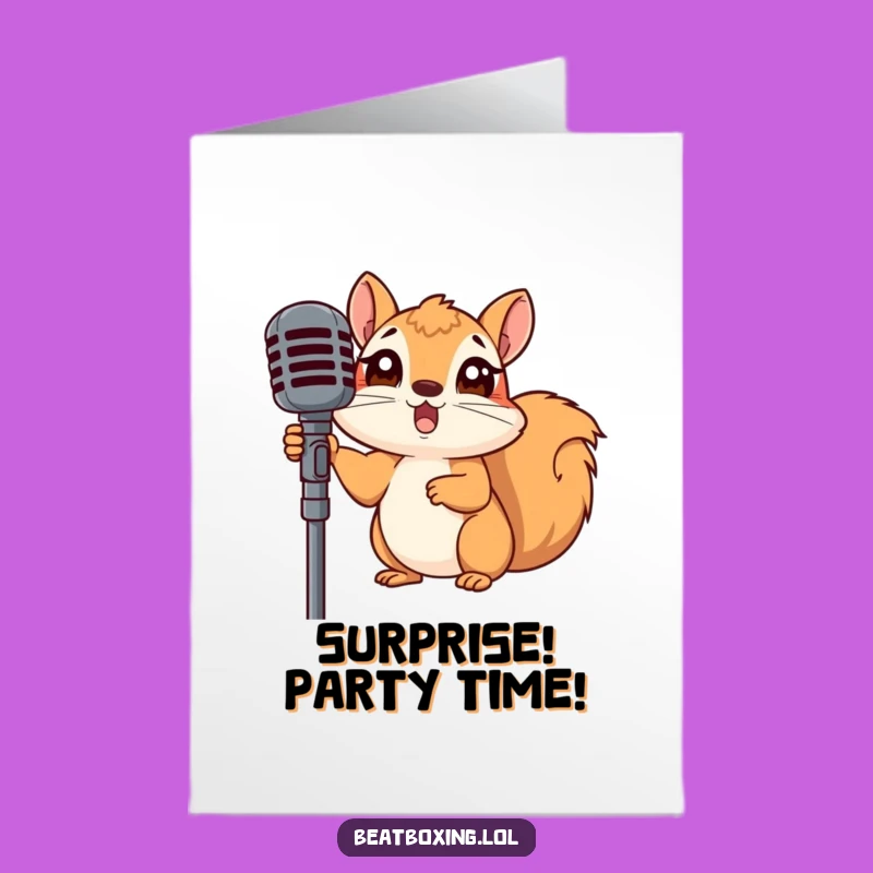Free Printable Birthday Card: Surprised Squirrel Rockstar - Funny Downloadable Gift