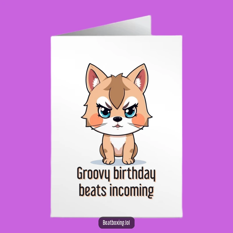Free Printable Birthday Card: Focused Animal Beat Funny Downloadable Gift