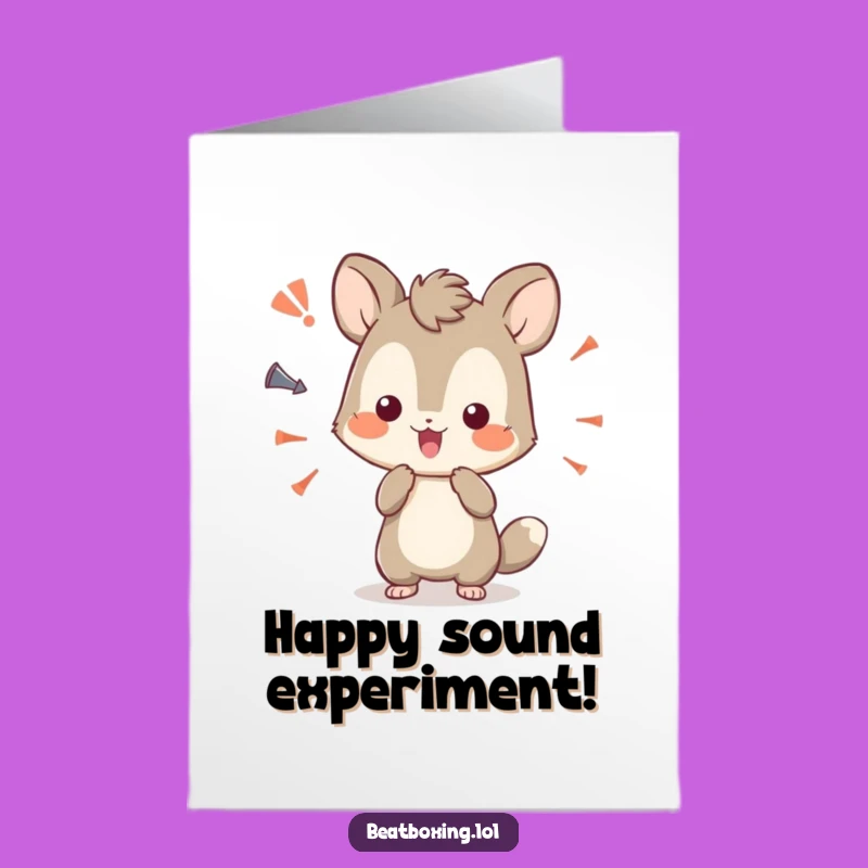 Free Printable Birthday Card: Curious Sound Explorer Animal, Funny Downloadable Gift