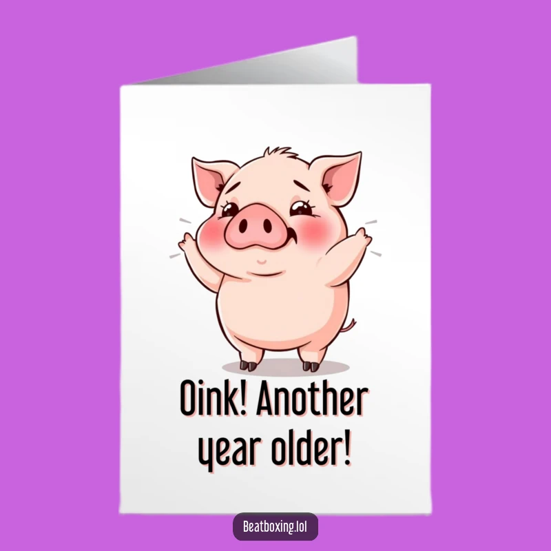 Free Printable Birthday Card: Pig Grunting Bass - Funny Downloadable Gift