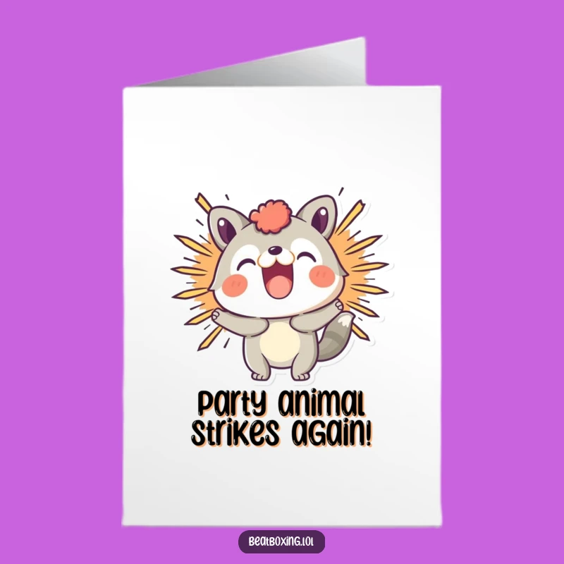 Free Printable Birthday Card: Animal Boom Funny Downloadable Gift for Party