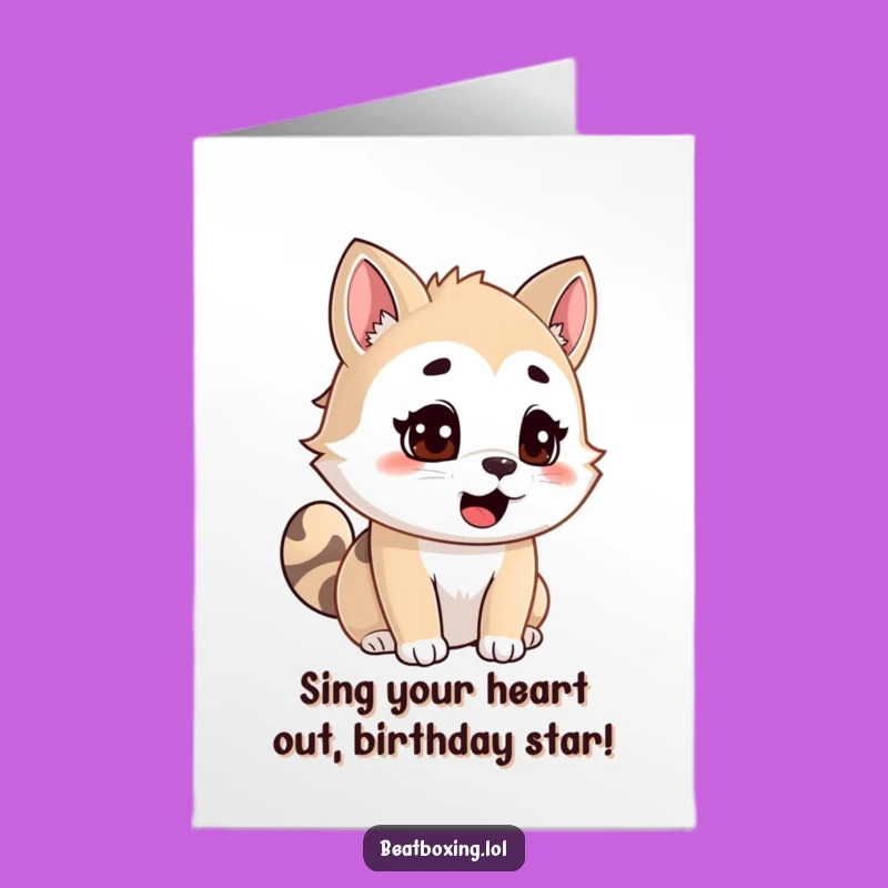 Free Printable Birthday Card: Focused Animal Singing Loud, Downloadable Birthday Bash