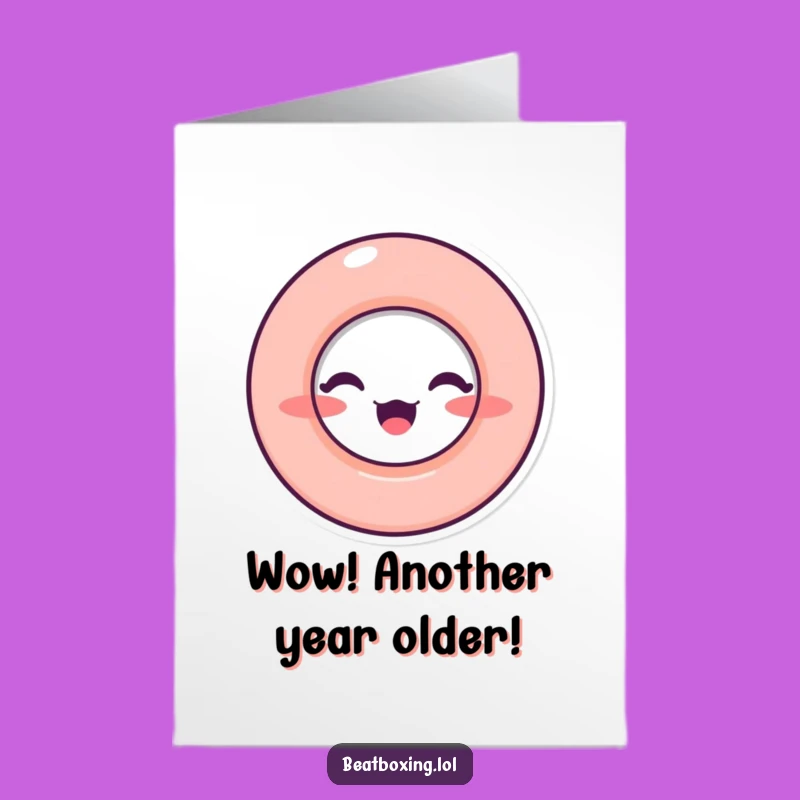 Free Printable Funny Birthday Card: O-Face Character, Sound Expression Downloadable Gift