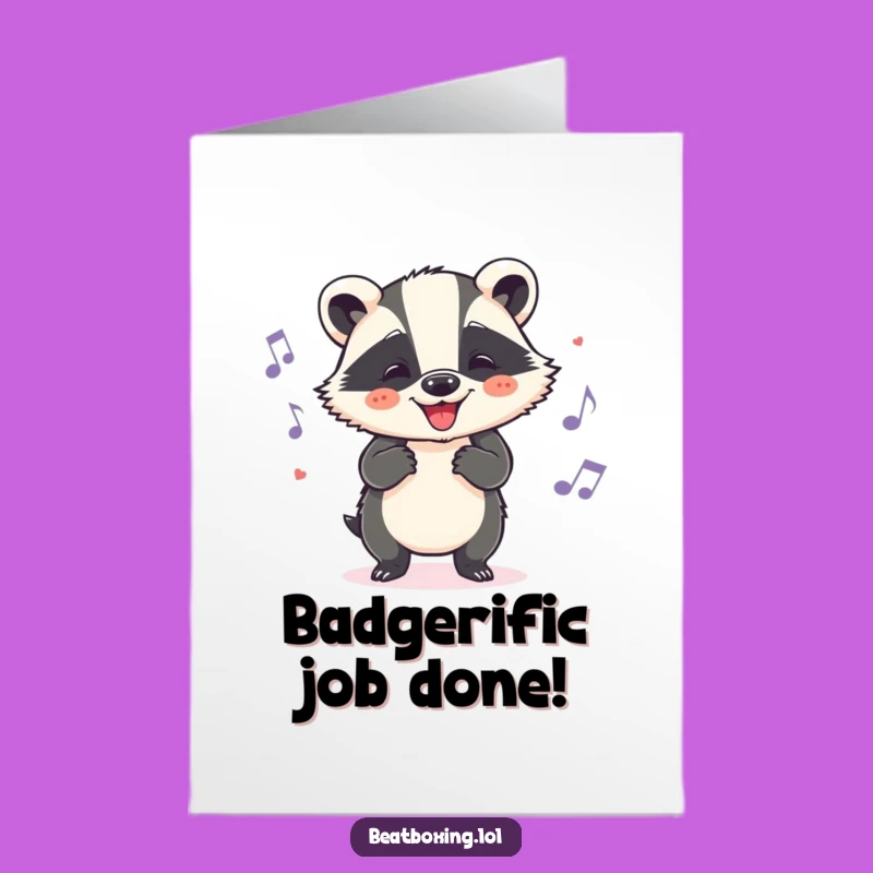 Free Printable Badger Congrats Card - Funny Groovy Downloadable Gift