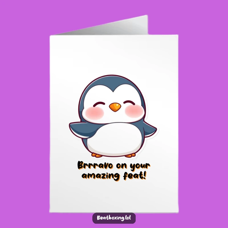 Free Printable Funny Penguin Brrr Congrats Card - Downloadable Cool Wishes!