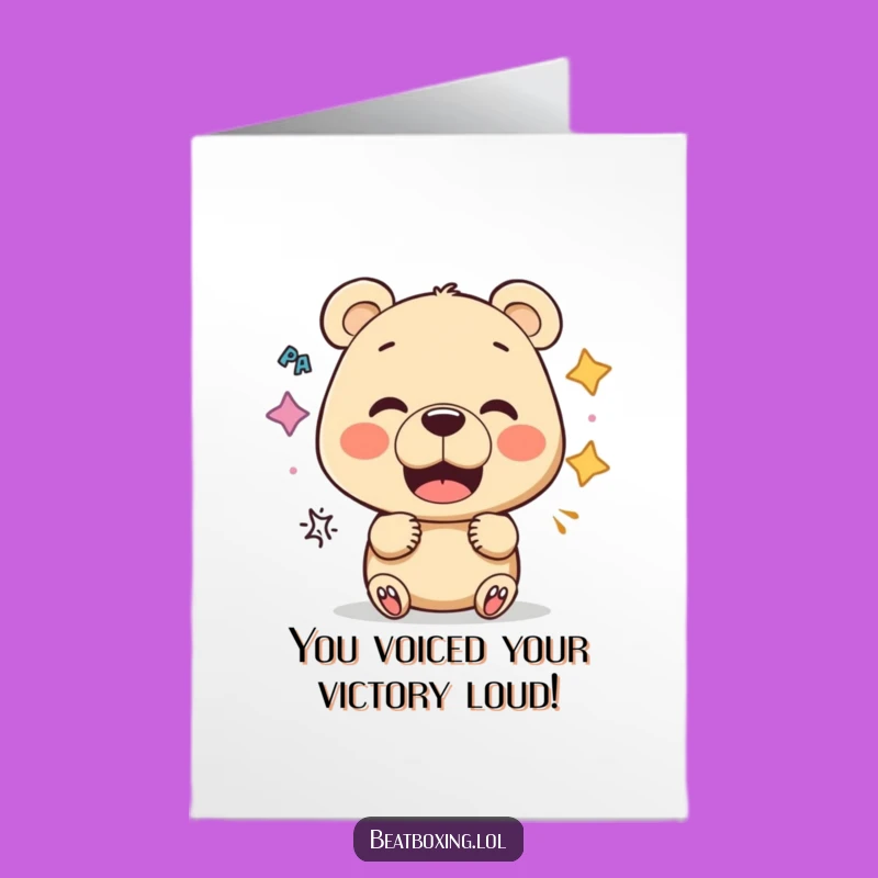 Free Printable Bear Congratulations Card: Funny Mouth Sounds for a Joyful Achievement