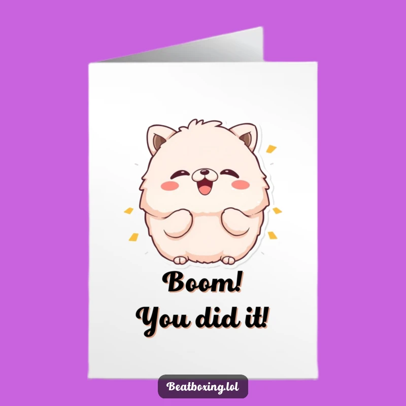 Free Printable Congrats Card: Boom Animal Celebration - Funny Downloadable Gift
