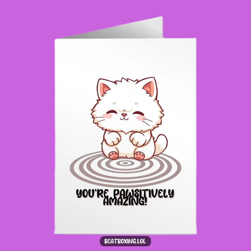 Free Printable Congrats Card: Cat Paw Rhythms, Creative Downloadable Humorous Gift
