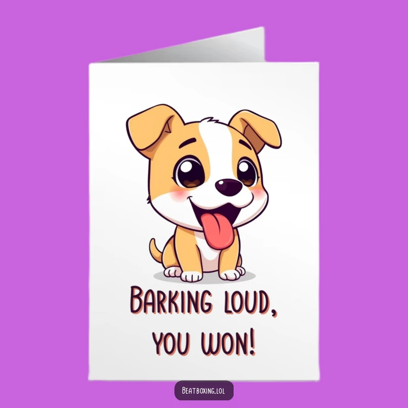 Free Printable Congrats Card: Cheerful Dog Barks Out Congratulations!