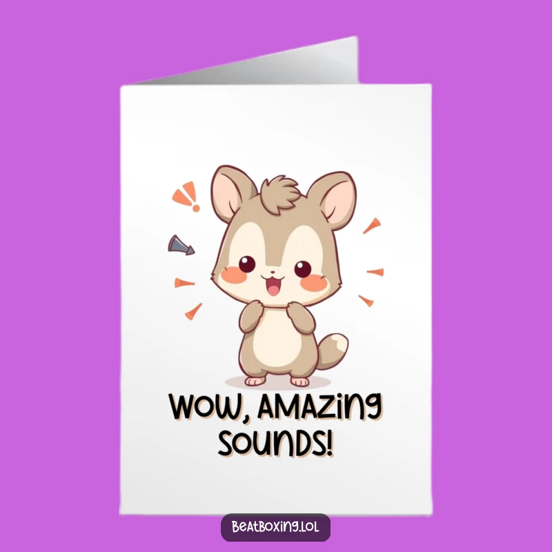 Free Printable Congrats Card: Curious Sound Artist Animal, Unique Downloadable Gift
