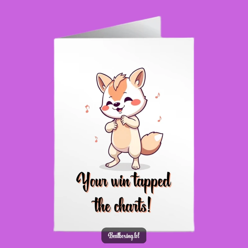 Free Printable Congrats Card: Drumming Animal for a Beat of Success