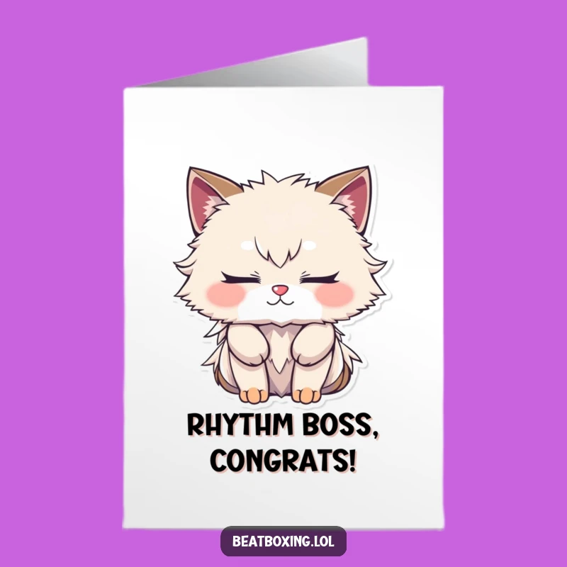 Free Printable Congrats Card: Focused Rhythm Animal - Masterful Downloadable Gift