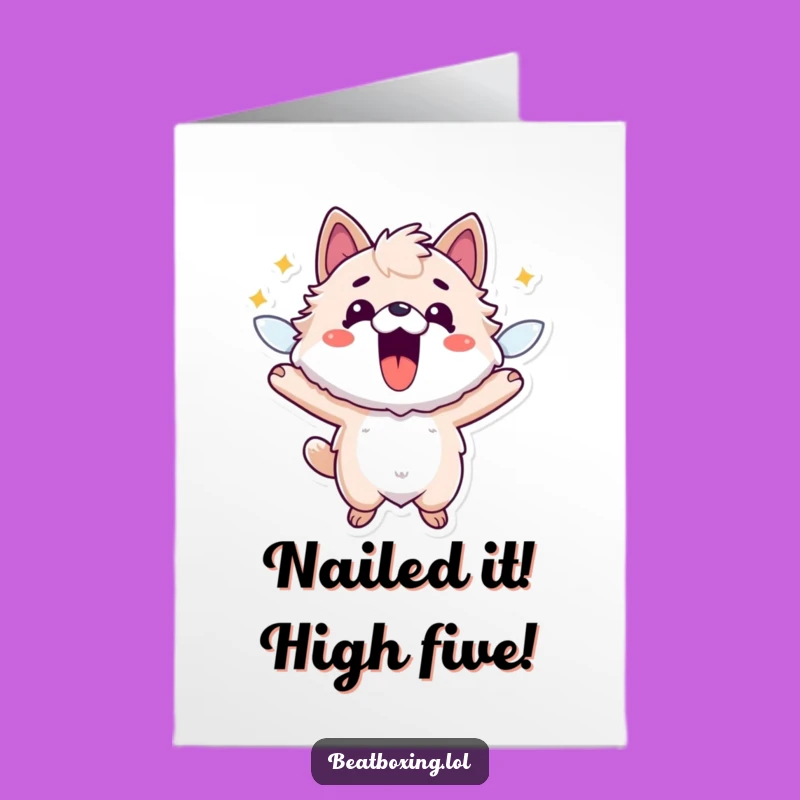 Free Printable Congrats Card: Fuzzy Animal High Energy Funny Downloadable Gift