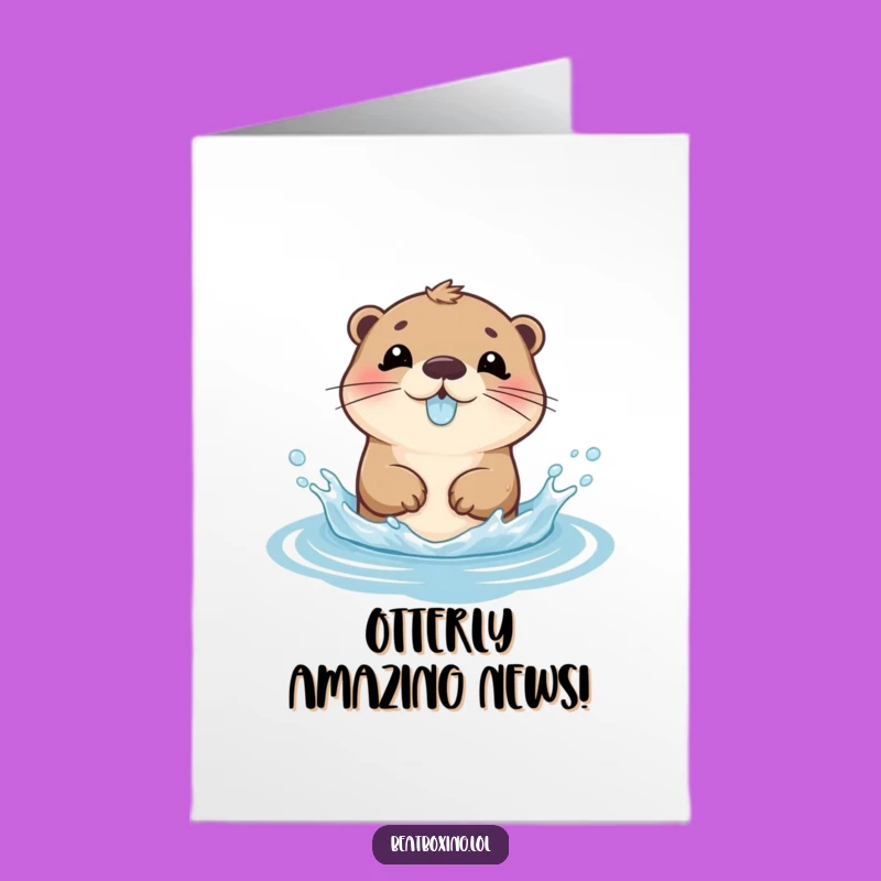 Free Printable Congrats Card: Gurgling Otter Splash! Instant Downloadable Greeting for Big Wins.