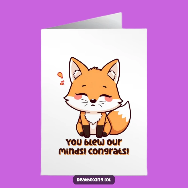 Free Printable Fox Congrats Card: Psshht! Humorous Downloadable DIY Celebration Gift