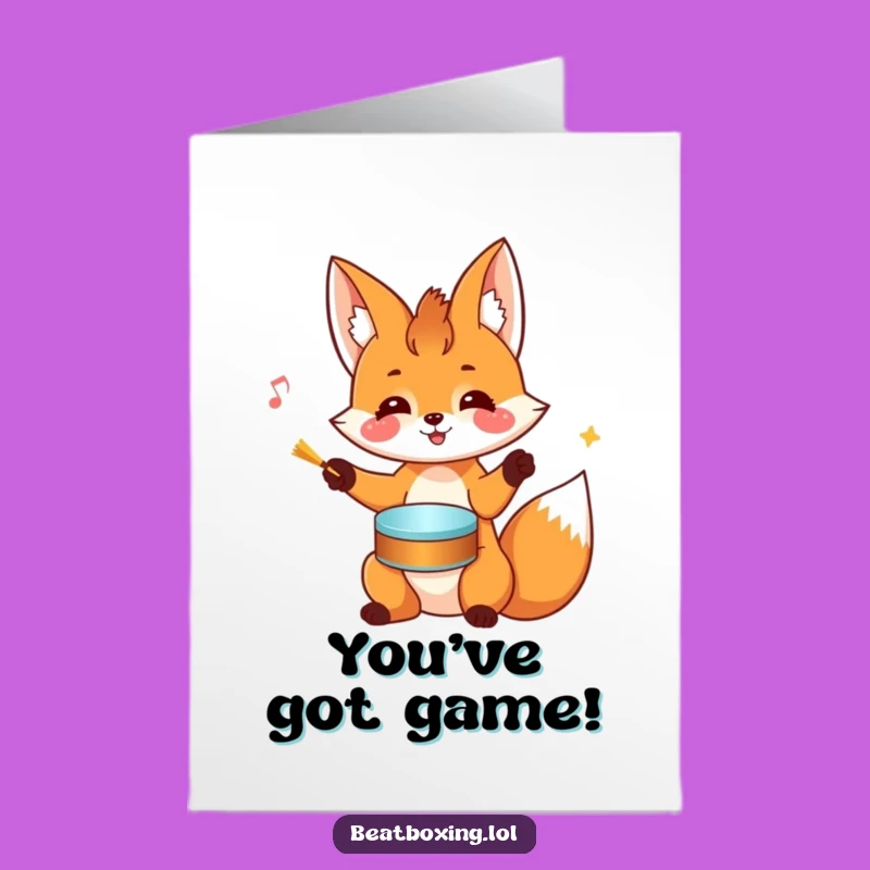 Drum up some congratulations with this hilarious Free Printable Card! A fox is on the beat. Easy to Print at Home.