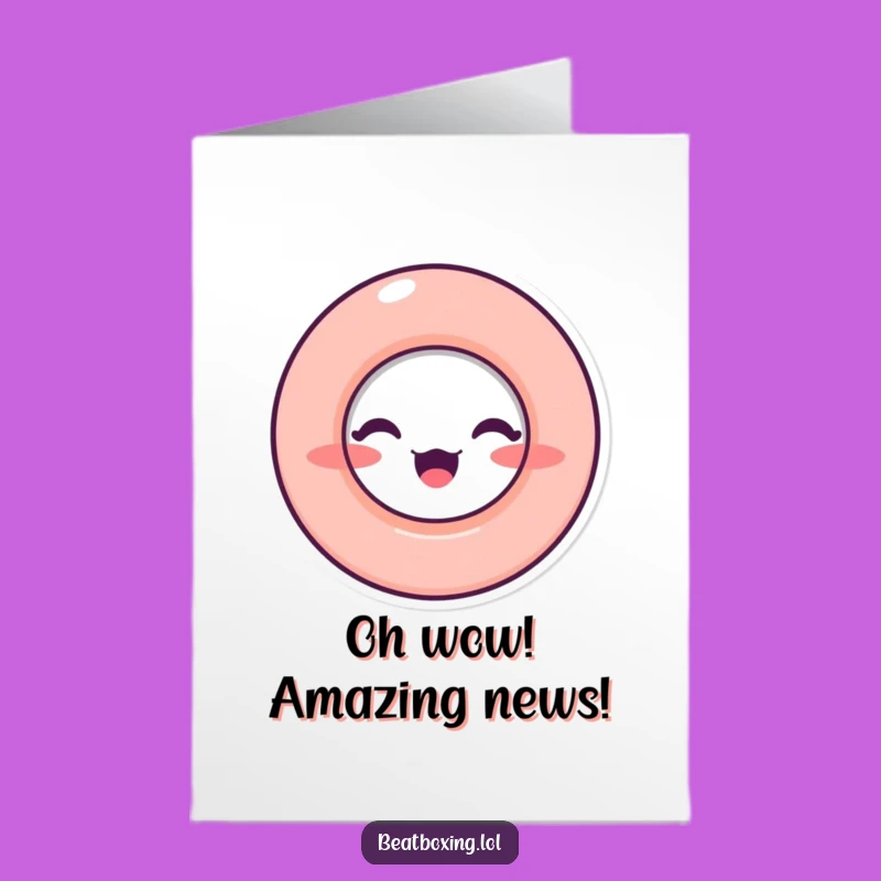 Free Printable Funny Congrats Card: O-Mouth Surprise, Cheering Sound Downloadable