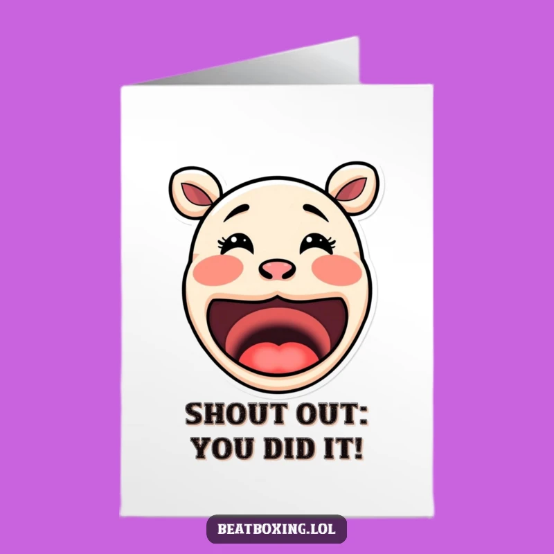 Free Printable Congrats Card: Goofy Mouths, Sound of Success, Downloadable Celebration