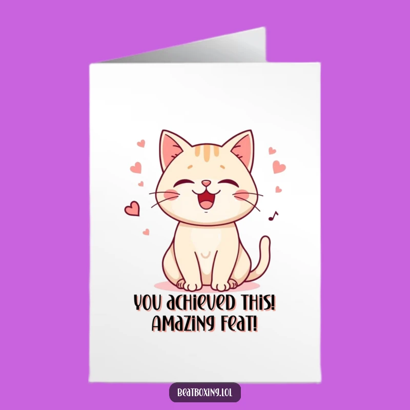 Free Printable Cat Congrats Card: Meow! Humorous Downloadable DIY Celebration