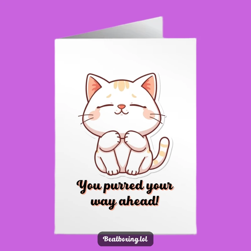Free Printable Congrats Card: Content Cat Purring Your Success!