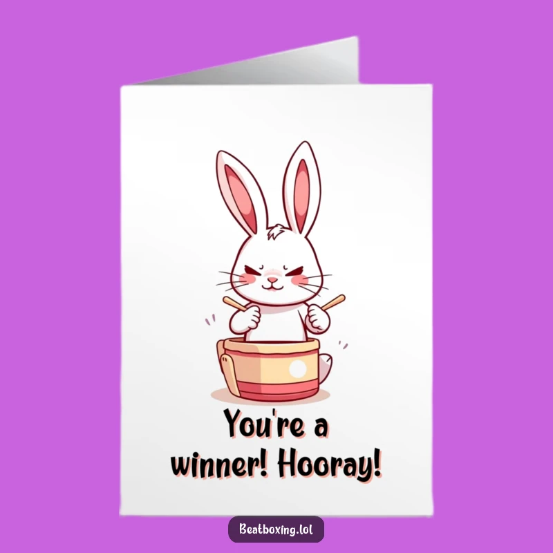 Free Printable Rabbit Congrats Card: Tap! Humorous Downloadable DIY Celebration