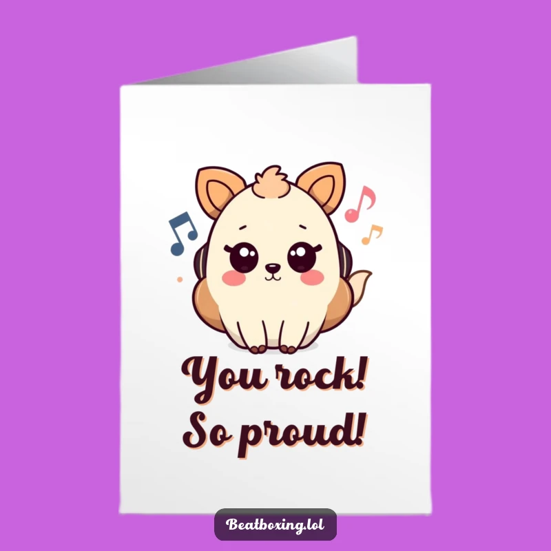 Free Printable Funny Congrats Card: Soundwave Animal, Celebration Tune Downloadable