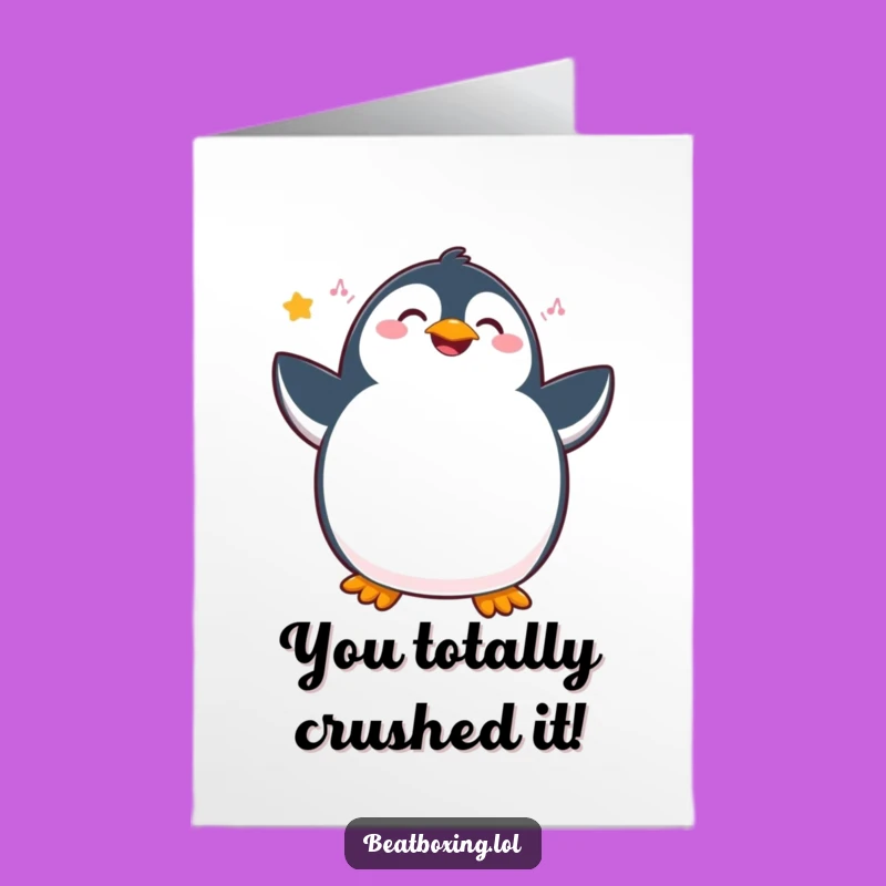 Free Printable Penguin Congrats Card - Funny Dancing Penguin Downloadable Gift