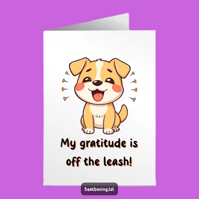 Free Printable Dog Thank You Card: Rhythmic Barking Fun Downloadable Gift