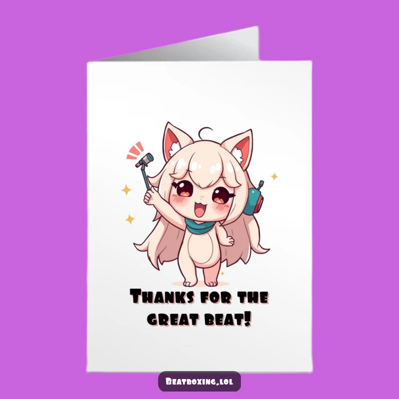 Free Printable Funny Thank You Card: Rhythm Pose, Thanks Beat Downloadable