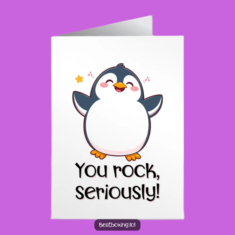 Free Printable Penguin Thank You Card - Funny Dancing Penguin Downloadable Gift
