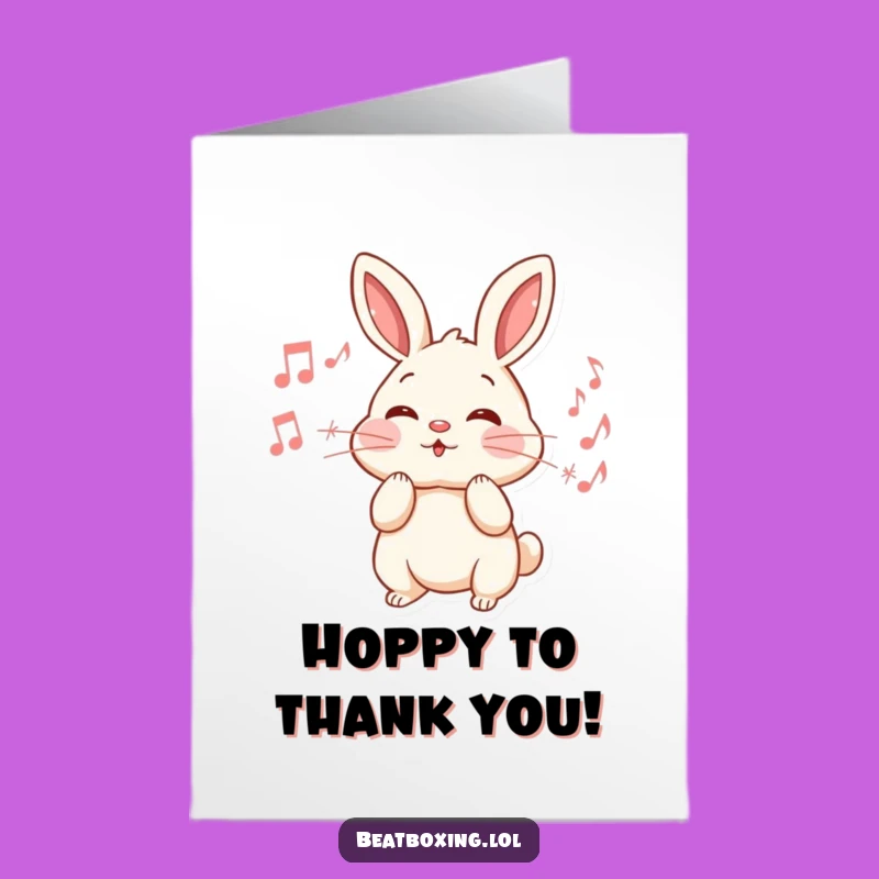 Free Printable Rabbit Music Thank You Card: Sweet Downloadable Gift for Appreciation